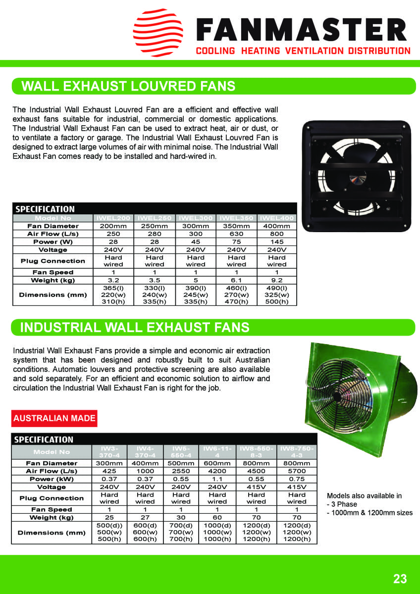 Catalogue Fanmaster Cooling, Heating & Ventilation