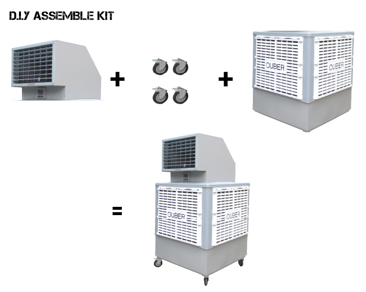 Portable Evaporative Air Cooler Single Directional DIY Kit / Industrial Heating Cooling Ventilation Distribution Fans Warehouse Australia / Fanmaster